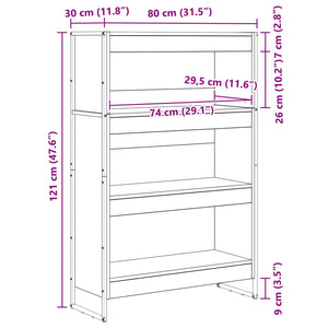 Bücherregal Grau Sonoma 80x30x121cm