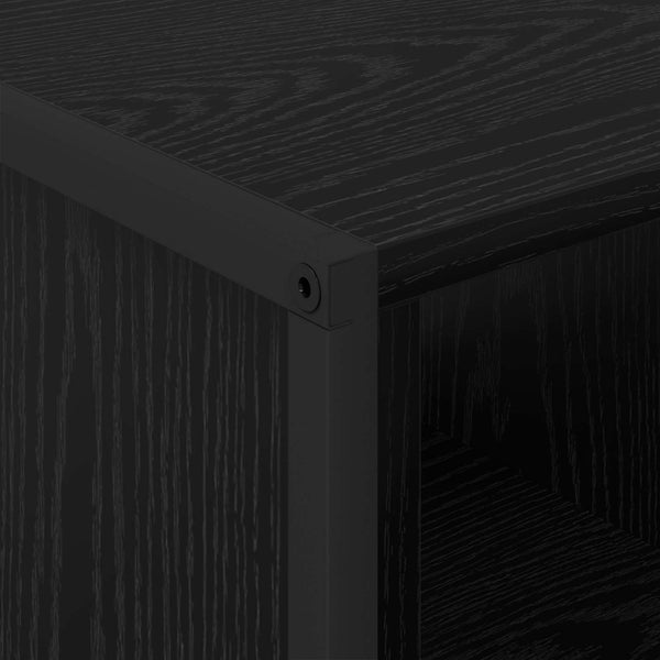 Schwarzer Couchtisch Eichenoptik 80x50 cm