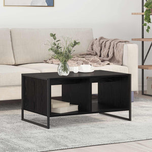 Schwarzer Couchtisch Eichenoptik 80x50 cm