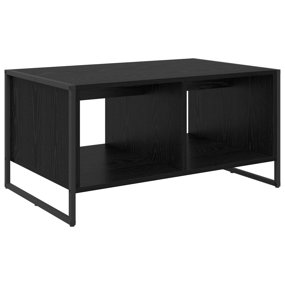 Schwarzer Couchtisch Eichenoptik 80x50 cm