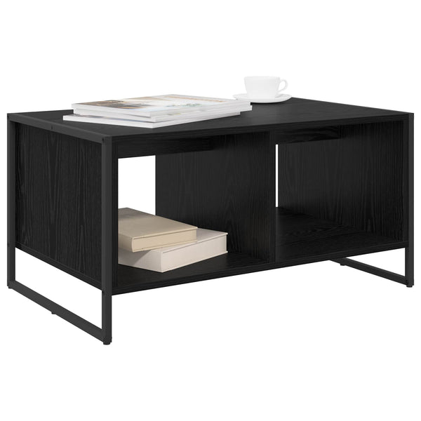 Schwarzer Couchtisch Eichenoptik 80x50 cm