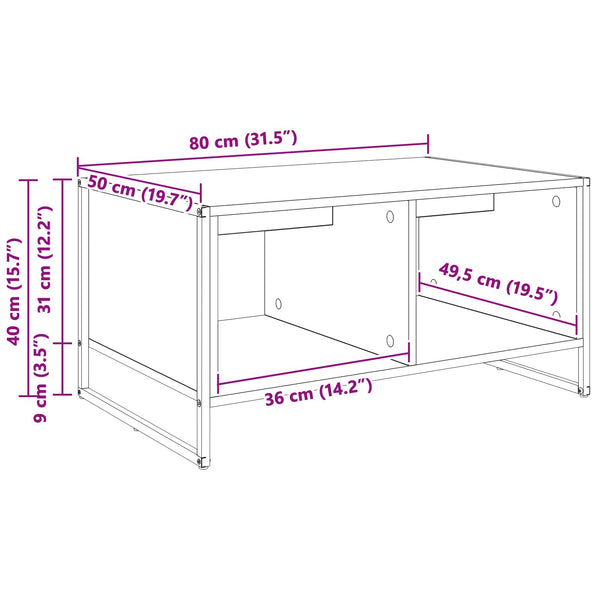 Couchtisch Altholz 80x50 cm