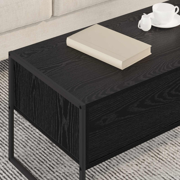 vidaXL Table basse noir aspect chêne 100 x 46 x 40 cm Bois d'ingénierie