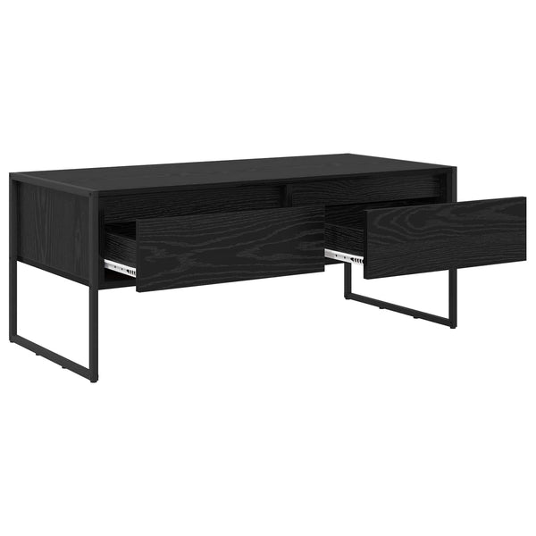 vidaXL Table basse noir aspect chêne 100 x 46 x 40 cm Bois d'ingénierie