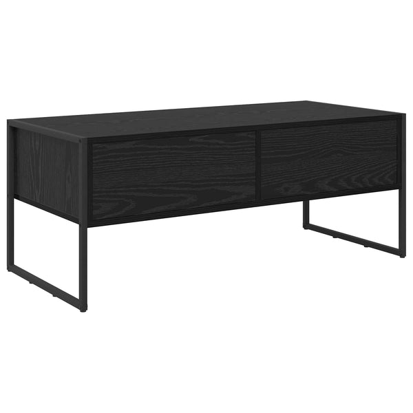 vidaXL Table basse noir aspect chêne 100 x 46 x 40 cm Bois d'ingénierie