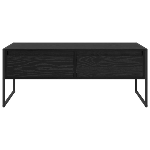 vidaXL Table basse noir aspect chêne 100 x 46 x 40 cm Bois d'ingénierie