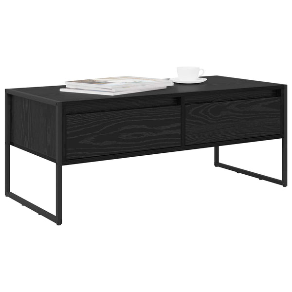 vidaXL Table basse noir aspect chêne 100 x 46 x 40 cm Bois d'ingénierie