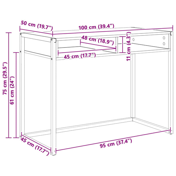 Schreibtisch Raucharbe 100x50 cm