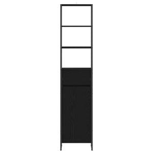 vidaXL Armoire de salle de bain avec porte Noir Chêne 40 x 30 x 180 cm