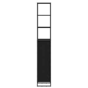 vidaXL Armoire de salle de bain avec porte Noir Chêne 40 x 30 x 180 cm
