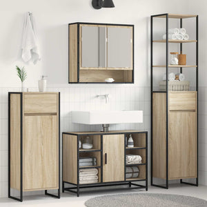 vidaXL Armoire de salle de bain avec porte chêne Sonoma 40 x 30 x 180 cm Bois d'ingénierie
