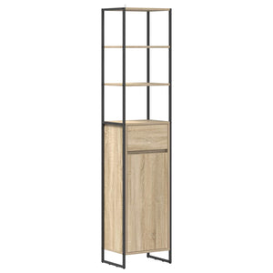 vidaXL Armoire de salle de bain avec porte chêne Sonoma 40 x 30 x 180 cm Bois d'ingénierie