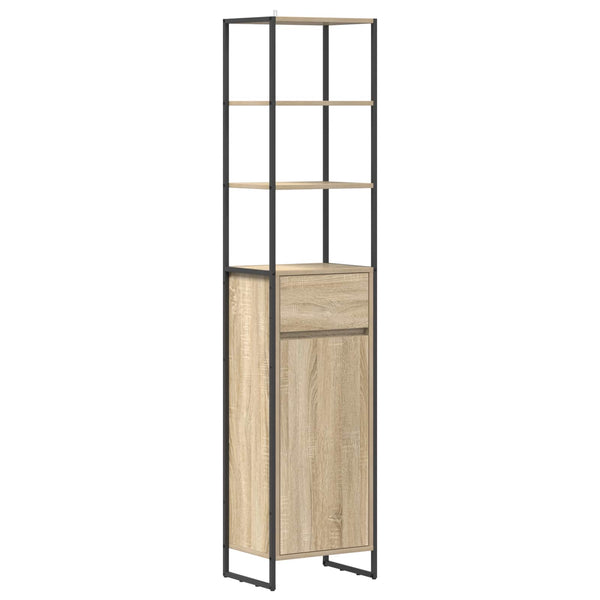 vidaXL Armoire de salle de bain avec porte chêne Sonoma 40 x 30 x 180 cm Bois d'ingénierie