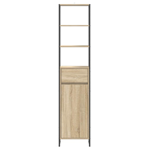 vidaXL Armoire de salle de bain avec porte chêne Sonoma 40 x 30 x 180 cm Bois d'ingénierie