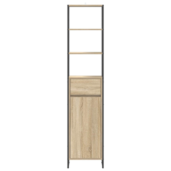 vidaXL Armoire de salle de bain avec porte chêne Sonoma 40 x 30 x 180 cm Bois d'ingénierie