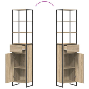 vidaXL Armoire de salle de bain avec porte chêne Sonoma 40 x 30 x 180 cm Bois d'ingénierie