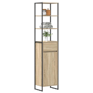 vidaXL Armoire de salle de bain avec porte chêne Sonoma 40 x 30 x 180 cm Bois d'ingénierie