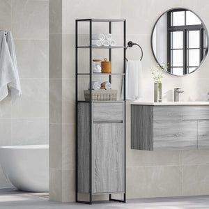 Badezimmerschrank Grau Sonoma 40x30x180cm