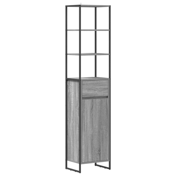Badezimmerschrank Grau Sonoma 40x30x180cm
