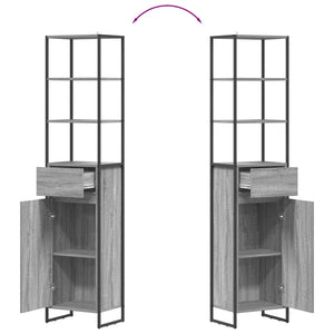 Badezimmerschrank Grau Sonoma 40x30x180cm