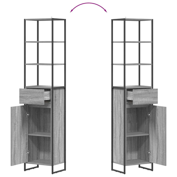 Badezimmerschrank Grau Sonoma 40x30x180cm