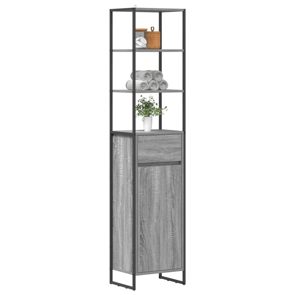 Badezimmerschrank Grau Sonoma 40x30x180cm