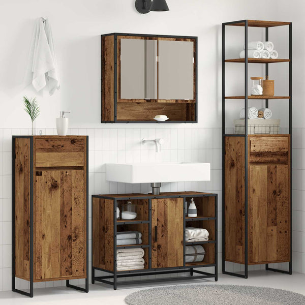 Badezimmerschrank Altholz 40x30x180cm