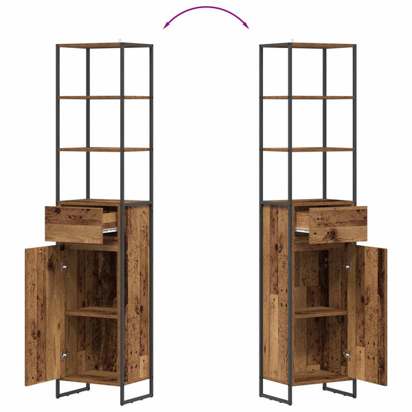 Badezimmerschrank Altholz 40x30x180cm