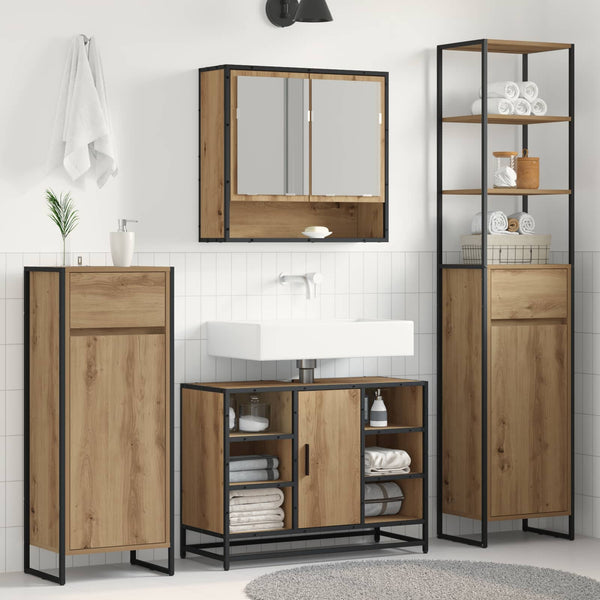 Badezimmerschrank Eiche 40x30x180 cm