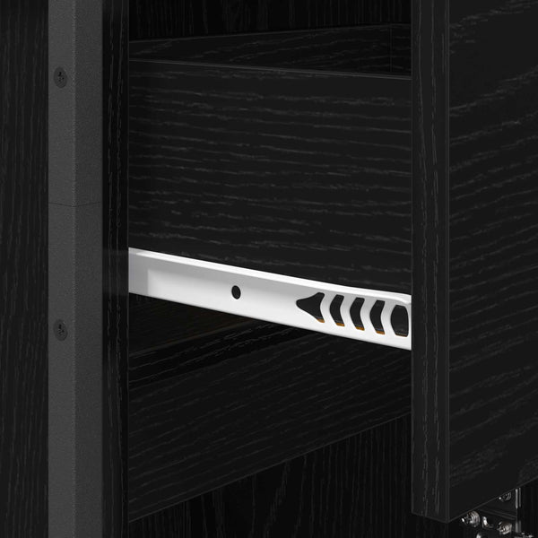 vidaXL Meuble de salle de bain avec porte noir aspect chêne 40 x 30 x 100 cm