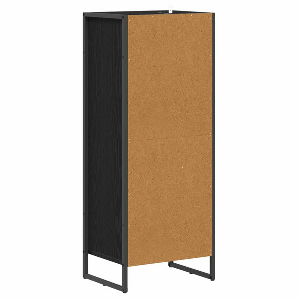 vidaXL Meuble de salle de bain avec porte noir aspect chêne 40 x 30 x 100 cm