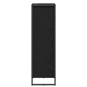 vidaXL Meuble de salle de bain avec porte noir aspect chêne 40 x 30 x 100 cm