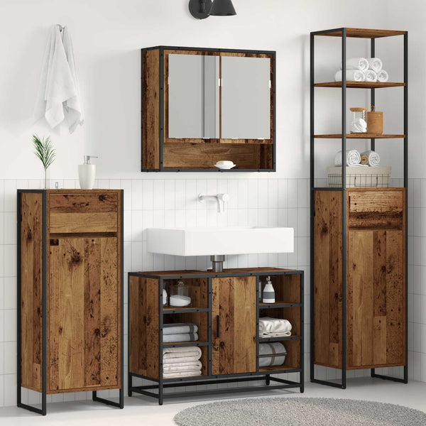Badezimmerschrank Altholz 40x30x100cm
