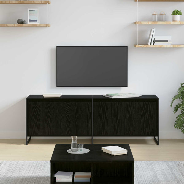 TV-Schrank Schwarz Eichen-Optik 140 cm