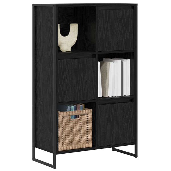 Bücherregal Schwarz Eichen-Optik