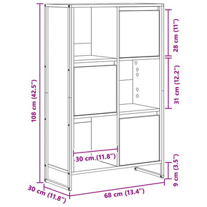 Bücherregal Grau Sonoma 68x30x108.5cm