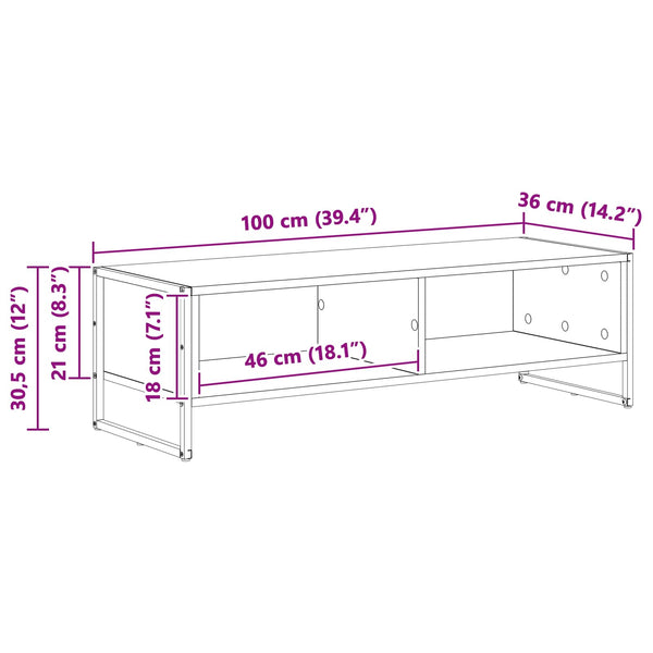 TV-Schrank Grau Sonoma 100 cm