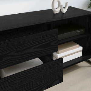 TV-Schrank Schwarz Eichen-Optik 100 cm