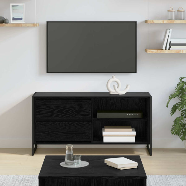 TV-Schrank Schwarz Eichen-Optik 100 cm