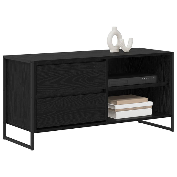 TV-Schrank Schwarz Eichen-Optik 100 cm