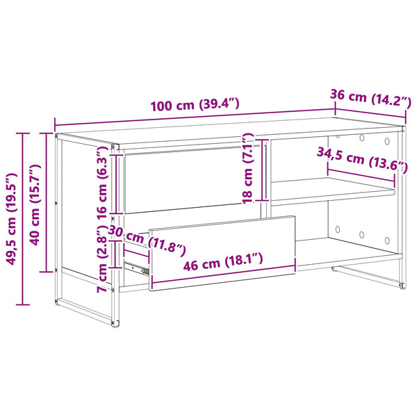 TV-Schrank Altholz 100 cm