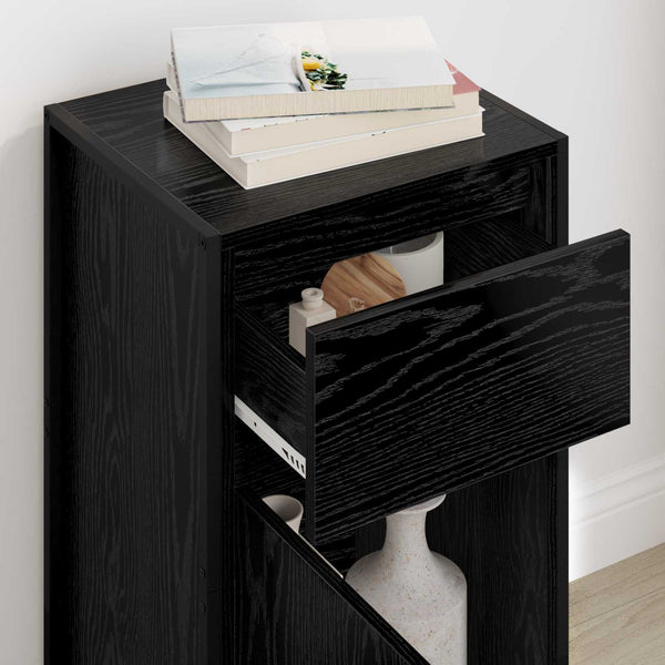 Schwarzes Sideboard Eichenoptik, 75,5 cm hoch