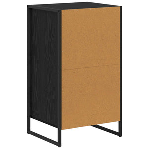 Schwarzes Sideboard Eichenoptik, 75,5 cm hoch