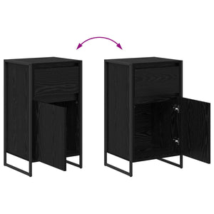 Schwarzes Sideboard Eichenoptik, 75,5 cm hoch