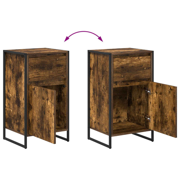 vidaXL Commode fumée 43 x 36 x 75,5 cm Bois d'ingénierie
