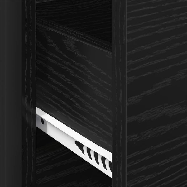 Schwarzes Sideboard Eichen-Optik, 79 cm