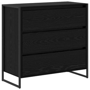 Schwarzes Sideboard Eichen-Optik, 79 cm
