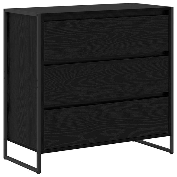 Schwarzes Sideboard Eichen-Optik, 79 cm