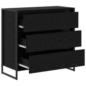Schwarzes Sideboard Eichen-Optik, 79 cm
