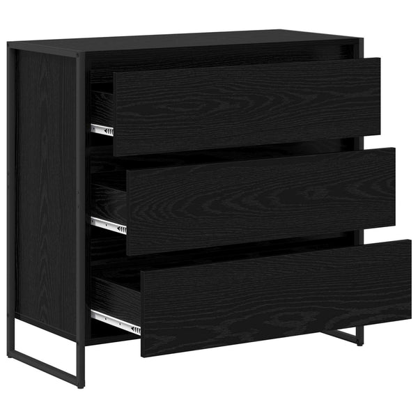 Schwarzes Sideboard Eichen-Optik, 79 cm